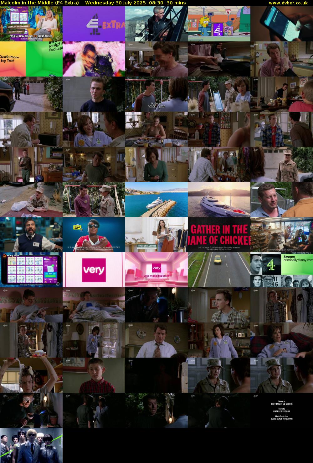 Malcolm in the Middle (E4 Extra) Wednesday 30 July 2025 08:30 - 09:00