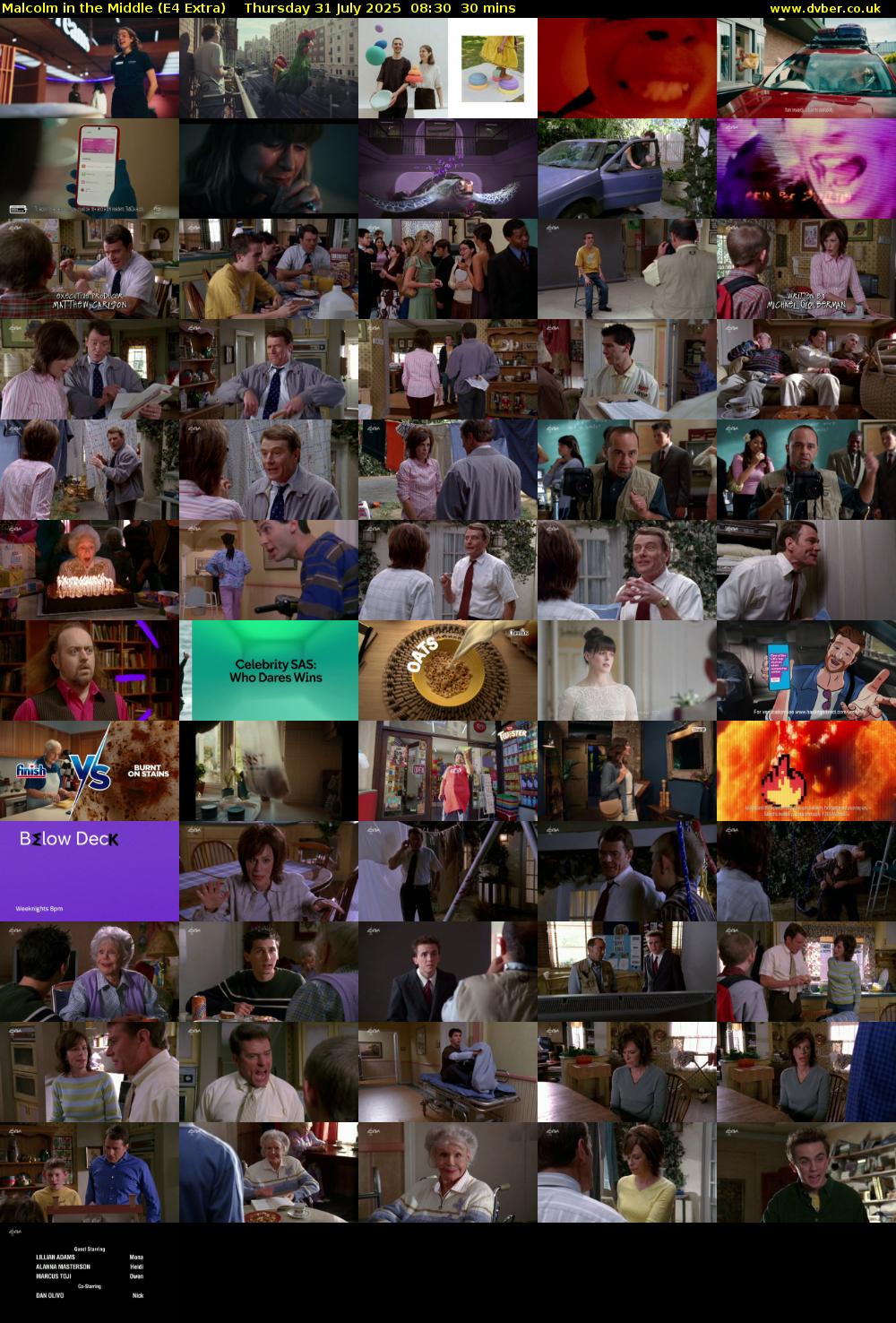 Malcolm in the Middle (E4 Extra) Thursday 31 July 2025 08:30 - 09:00