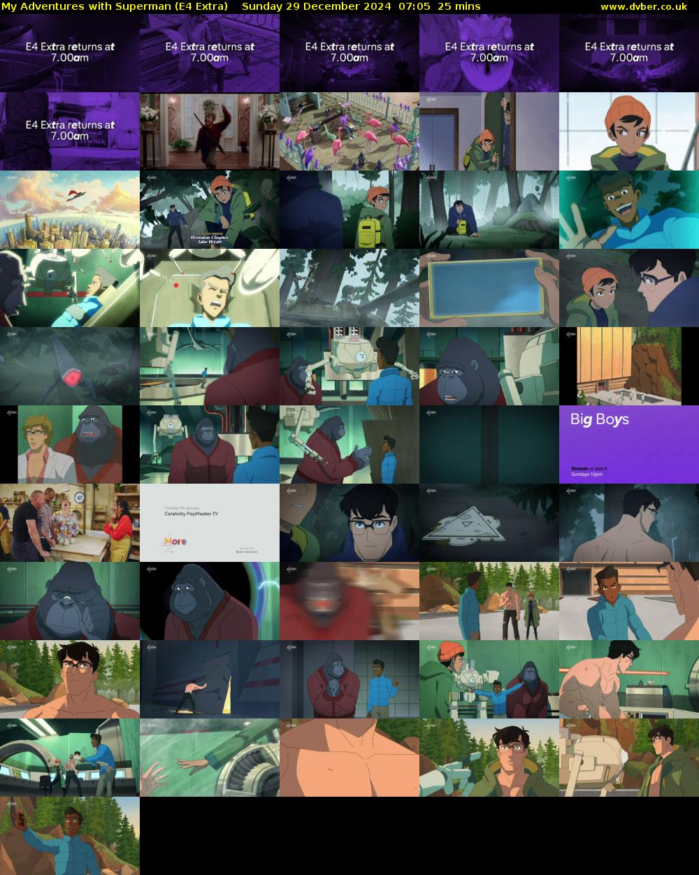 My Adventures with Superman (E4 Extra) Sunday 29 December 2024 07:05 - 07:30