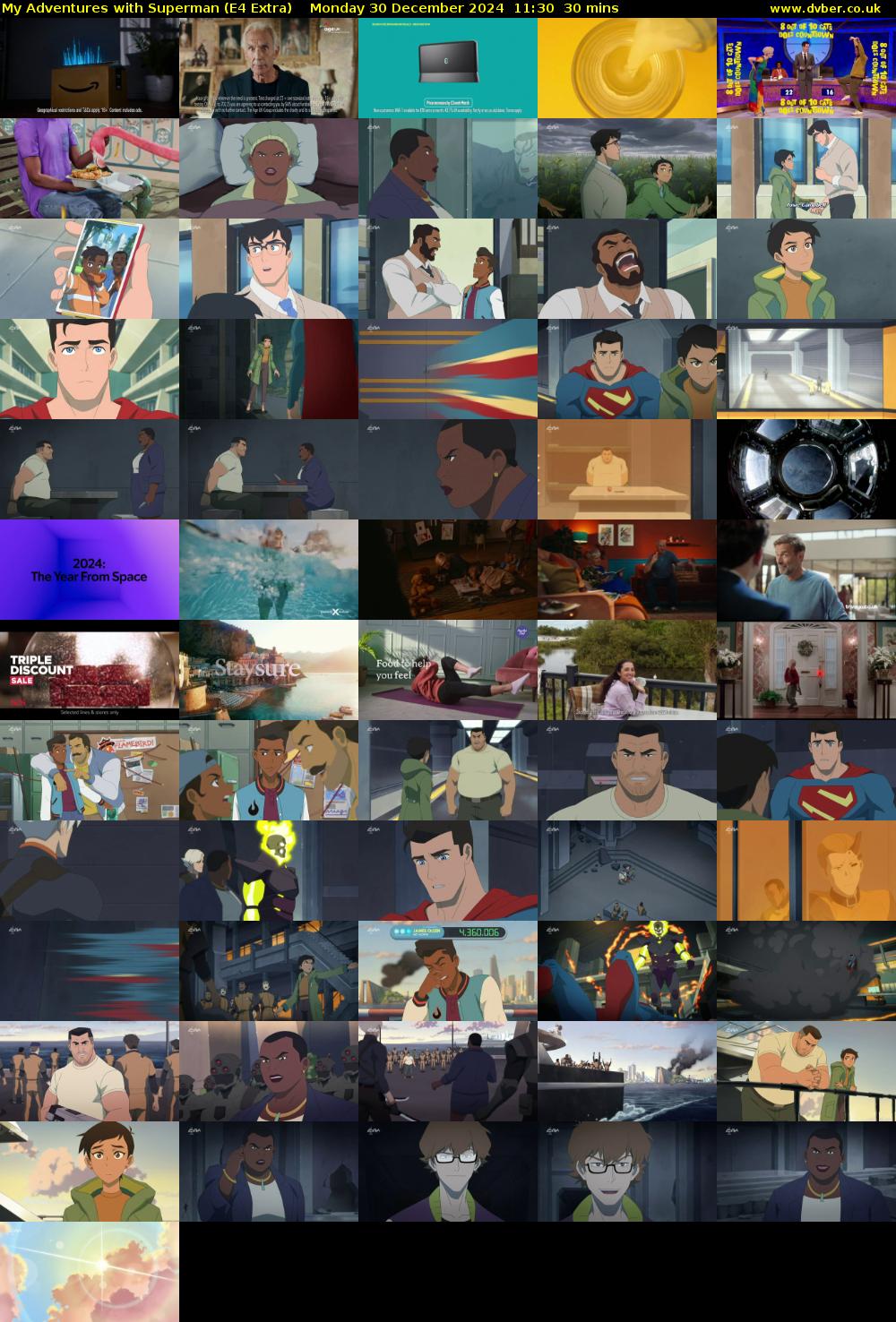 My Adventures with Superman (E4 Extra) Monday 30 December 2024 11:30 - 12:00