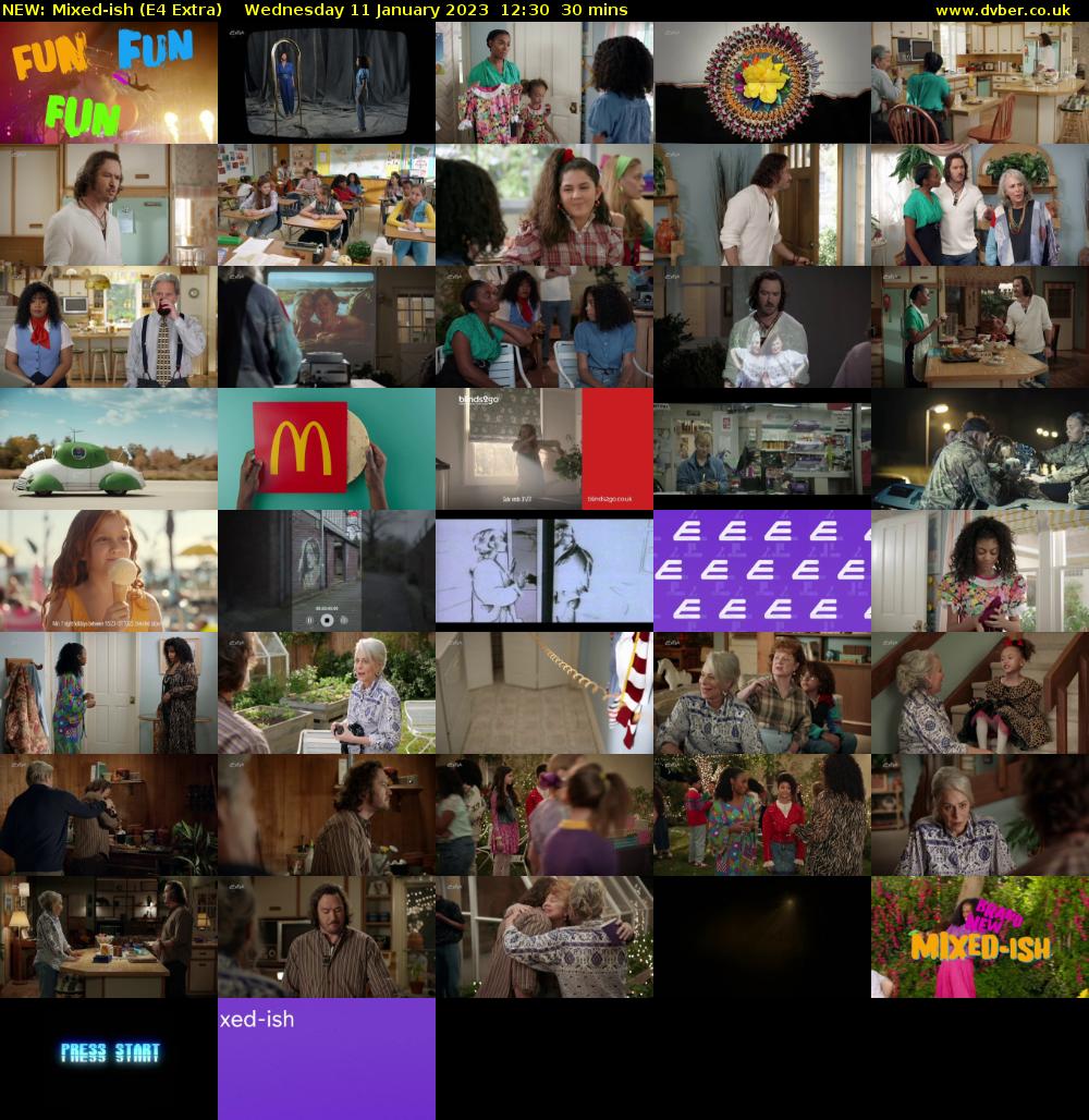 NEW: Mixed-ish (E4 Extra) Wednesday 11 January 2023 12:30 - 13:00