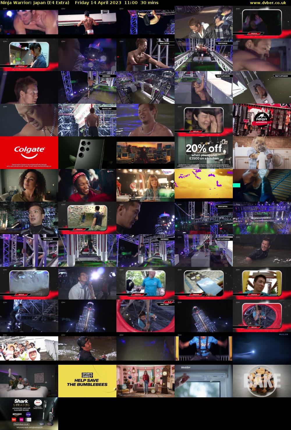 Ninja Warrior: Japan (E4 Extra) Friday 14 April 2023 11:00 - 11:30