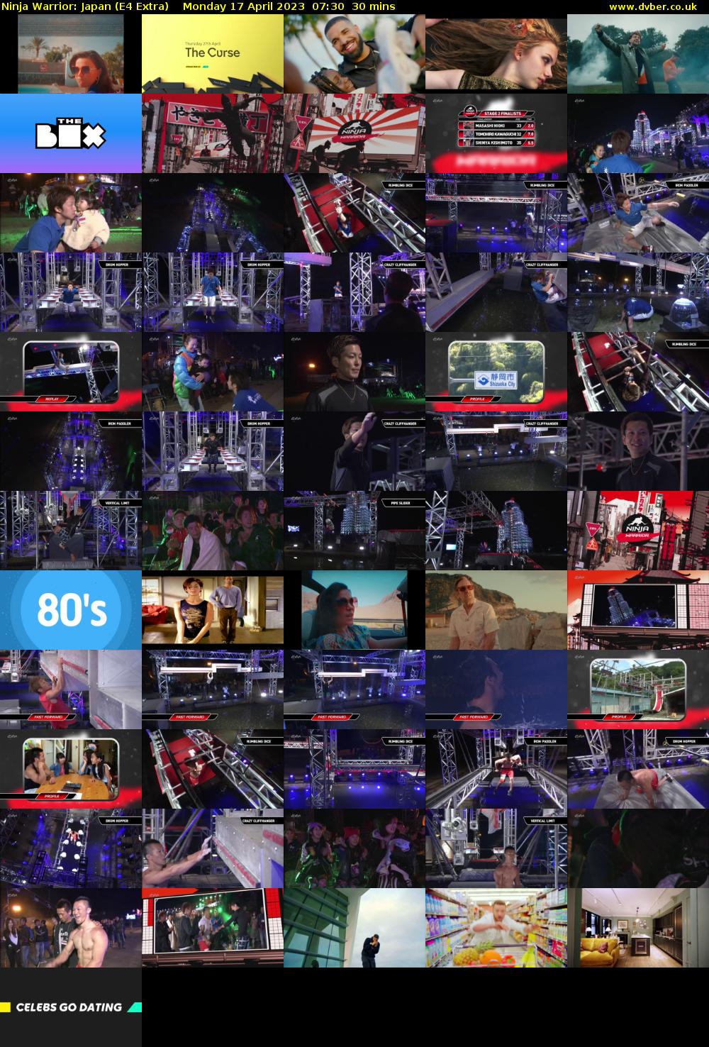 Ninja Warrior: Japan (E4 Extra) Monday 17 April 2023 07:30 - 08:00