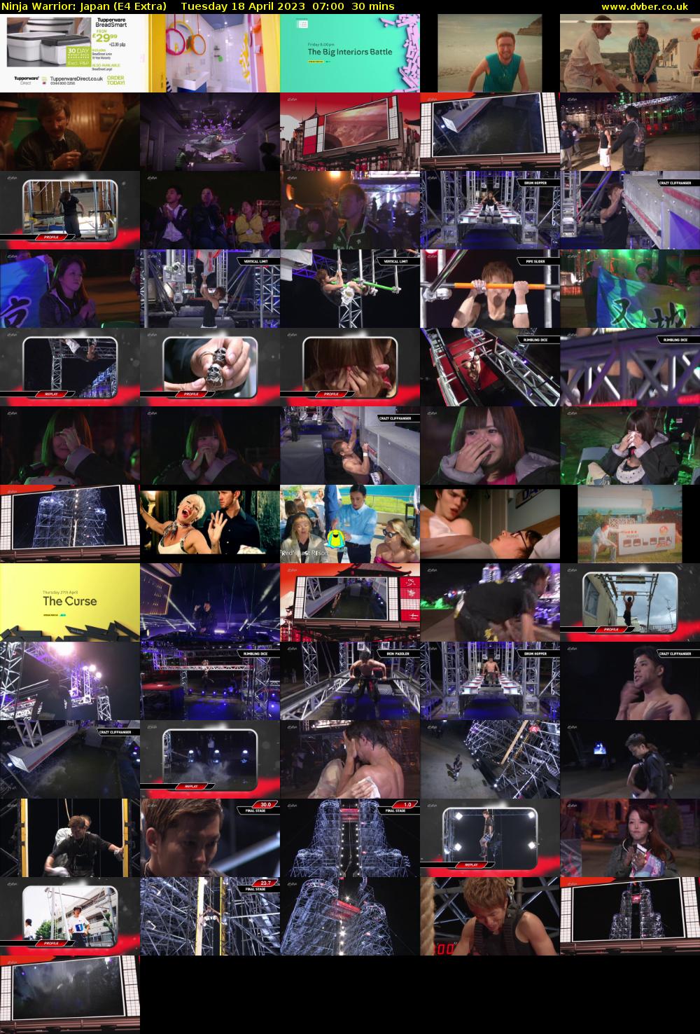 Ninja Warrior: Japan (E4 Extra) Tuesday 18 April 2023 07:00 - 07:30