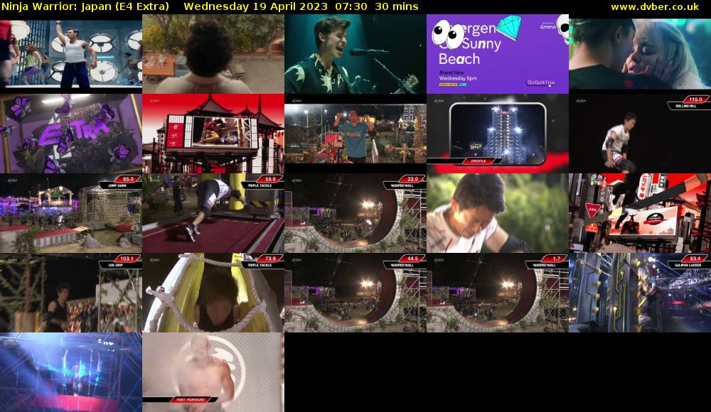 Ninja Warrior: Japan (E4 Extra) Wednesday 19 April 2023 07:30 - 08:00