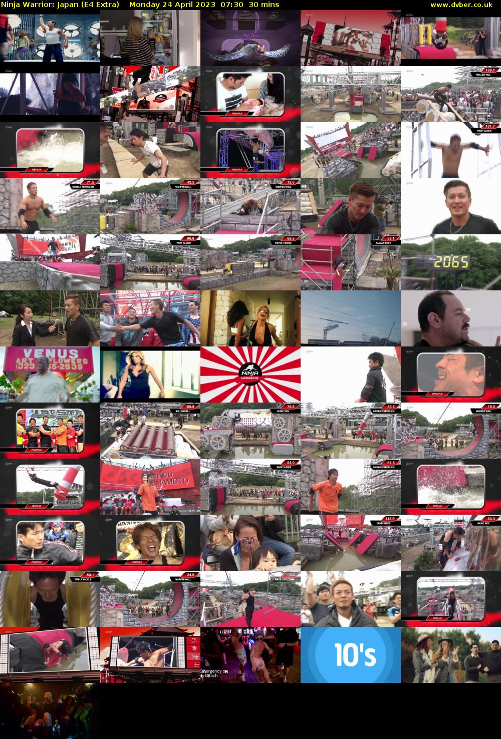 Ninja Warrior: Japan (E4 Extra) Monday 24 April 2023 07:30 - 08:00