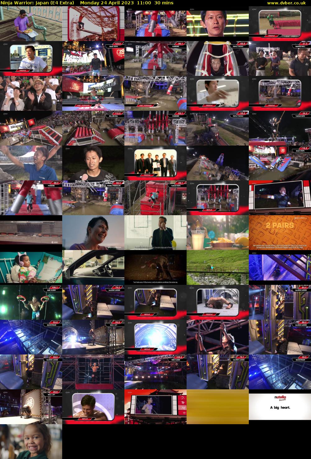 Ninja Warrior: Japan (E4 Extra) Monday 24 April 2023 11:00 - 11:30