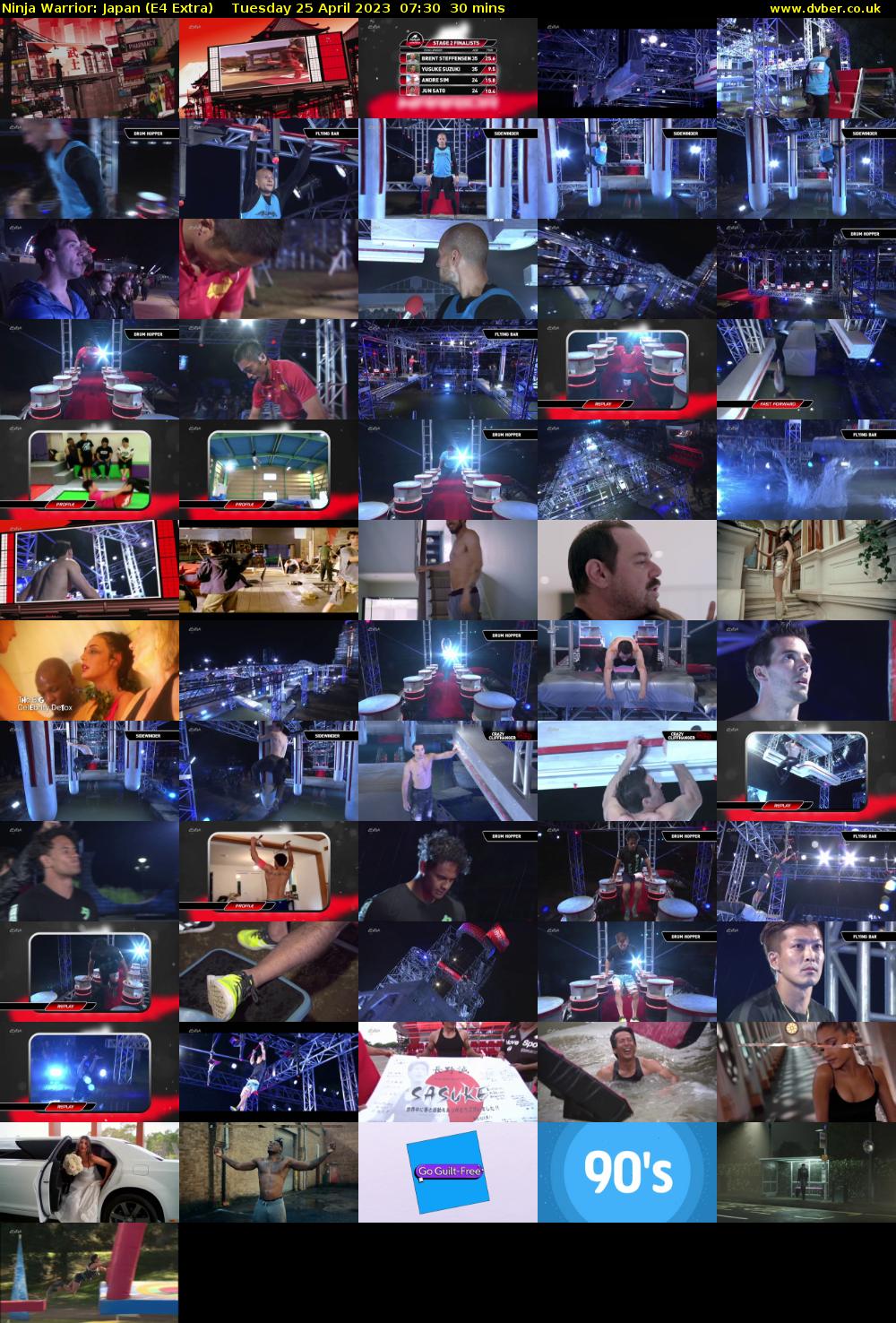 Ninja Warrior: Japan (E4 Extra) Tuesday 25 April 2023 07:30 - 08:00