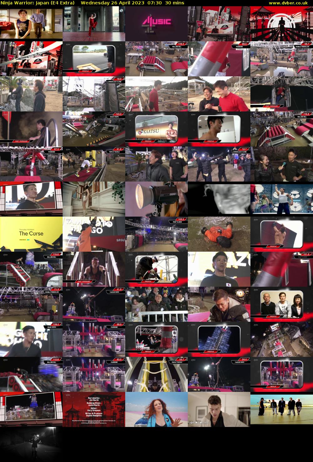 Ninja Warrior: Japan (E4 Extra) Wednesday 26 April 2023 07:30 - 08:00
