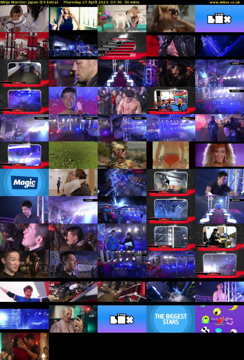 Ninja Warrior: Japan (E4 Extra) Thursday 27 April 2023 07:30 - 08:00