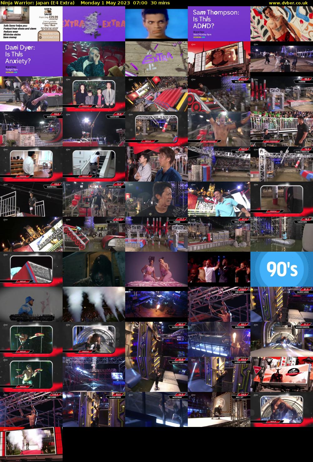 Ninja Warrior: Japan (E4 Extra) Monday 1 May 2023 07:00 - 07:30