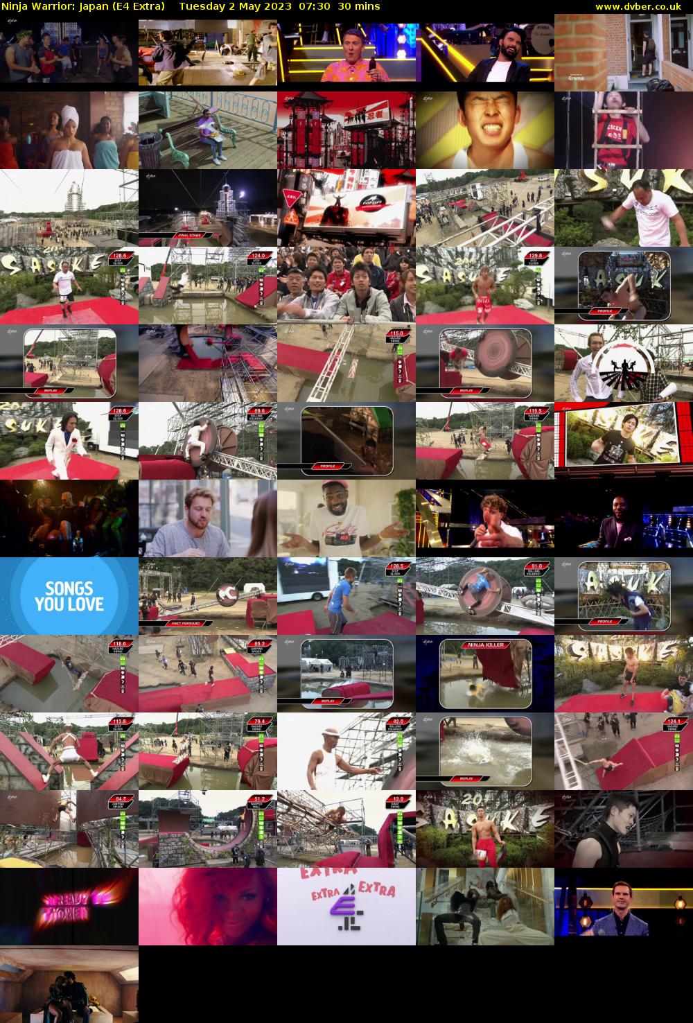 Ninja Warrior: Japan (E4 Extra) Tuesday 2 May 2023 07:30 - 08:00