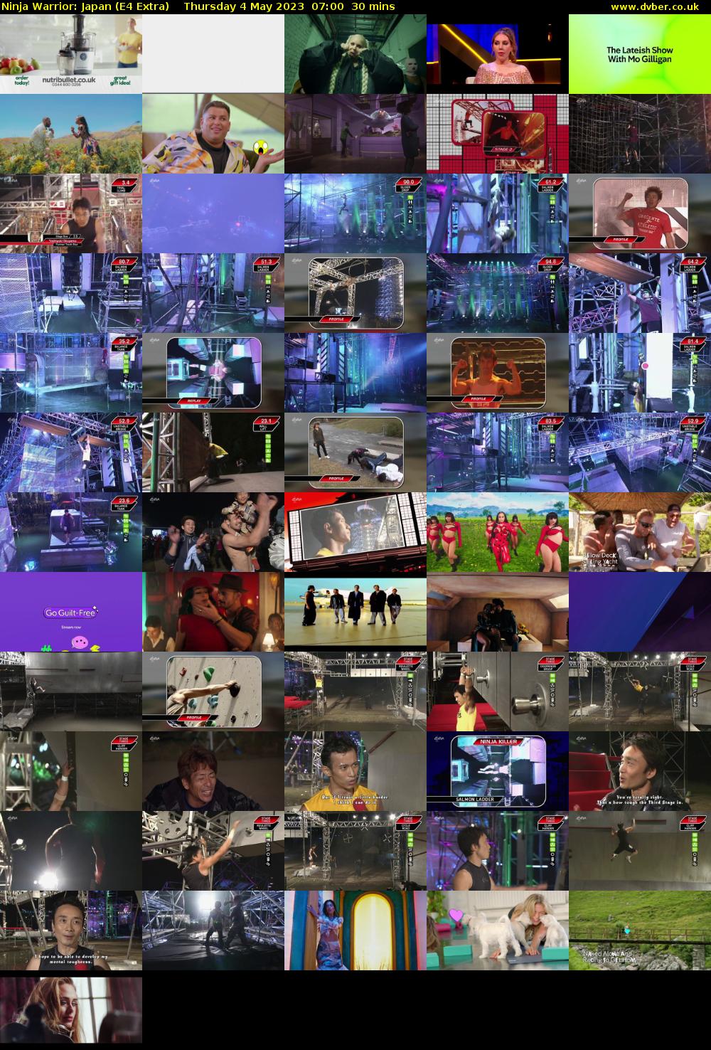Ninja Warrior: Japan (E4 Extra) Thursday 4 May 2023 07:00 - 07:30