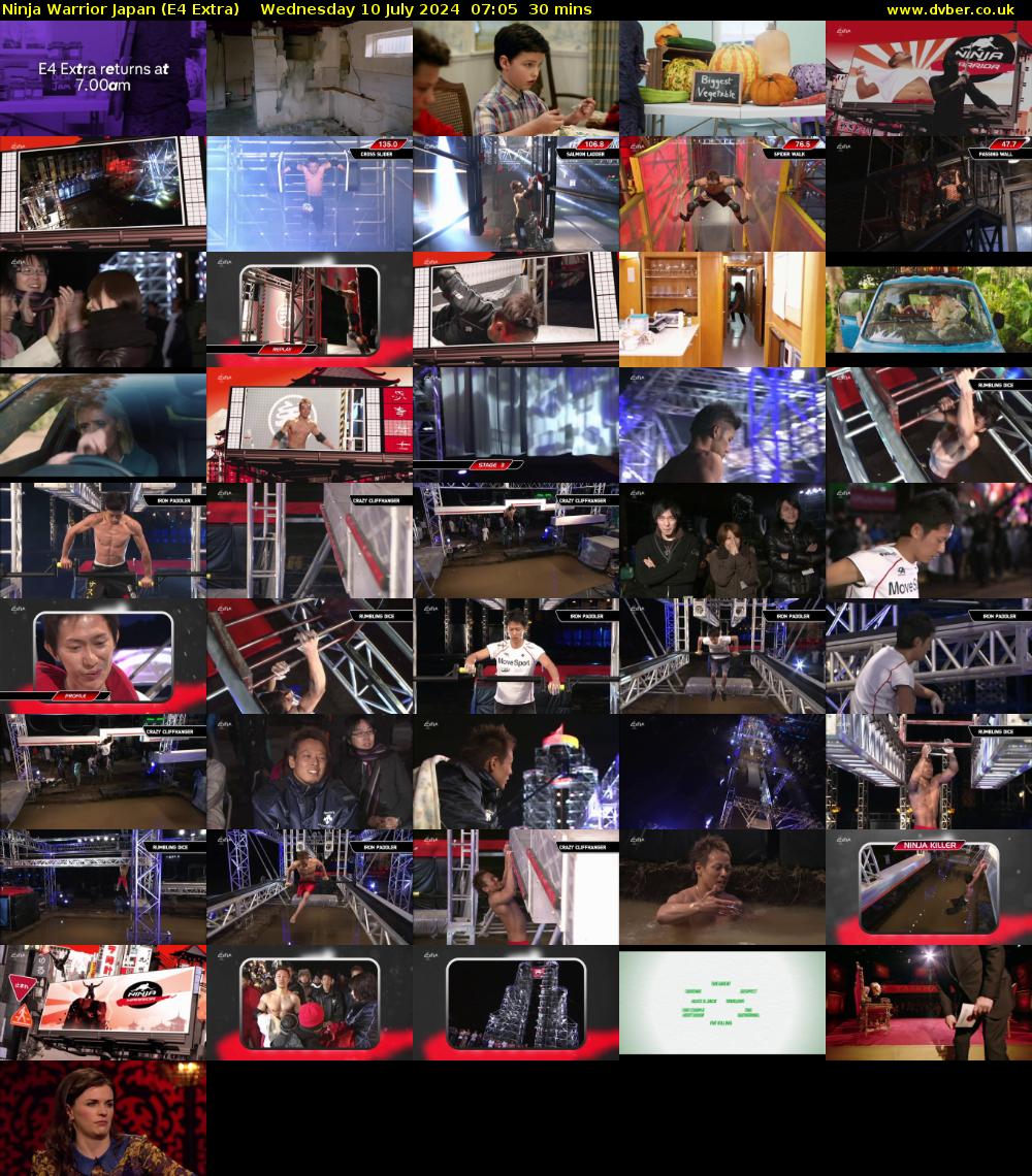 Ninja Warrior Japan (E4 Extra) Wednesday 10 July 2024 07:05 - 07:35