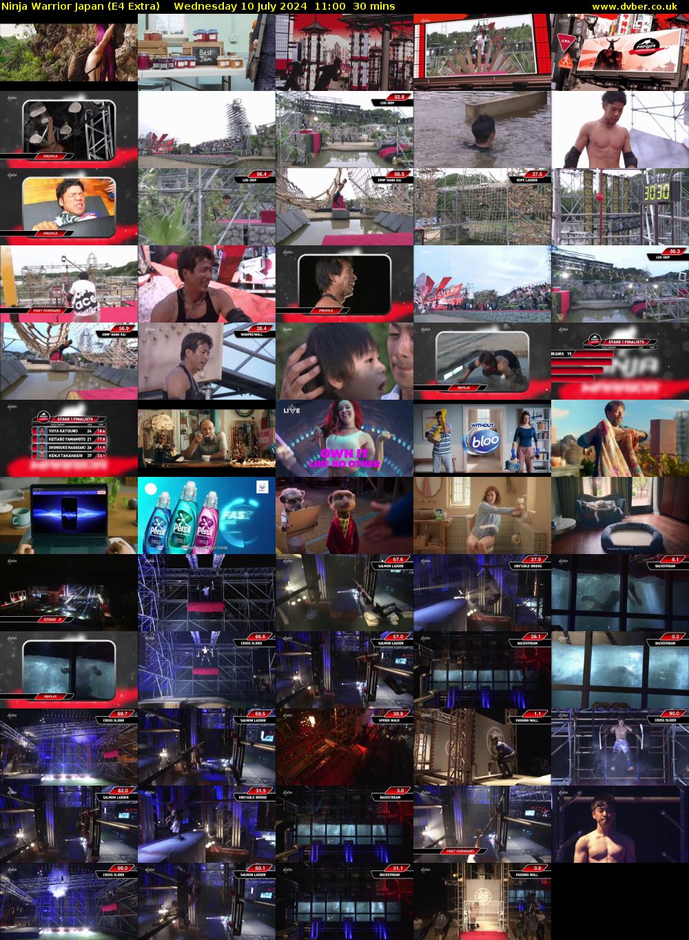 Ninja Warrior Japan (E4 Extra) Wednesday 10 July 2024 11:00 - 11:30