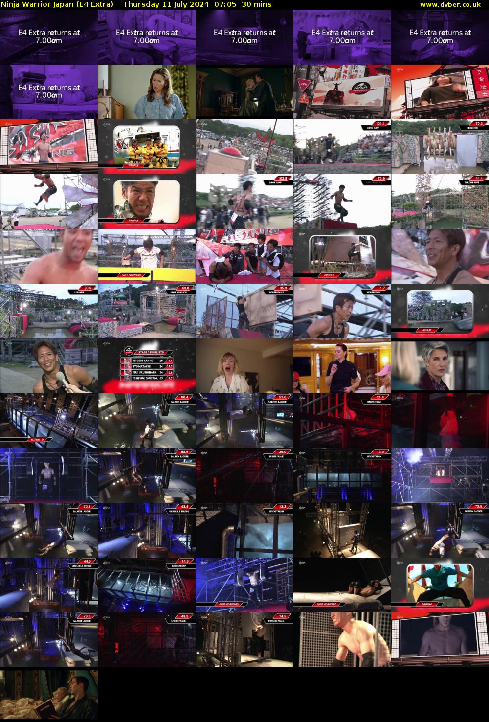 Ninja Warrior Japan (E4 Extra) Thursday 11 July 2024 07:05 - 07:35