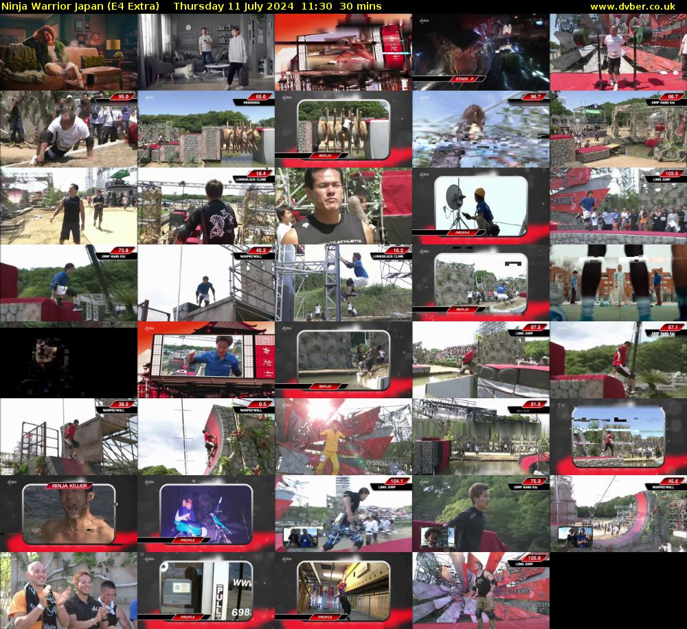 Ninja Warrior Japan (E4 Extra) Thursday 11 July 2024 11:30 - 12:00