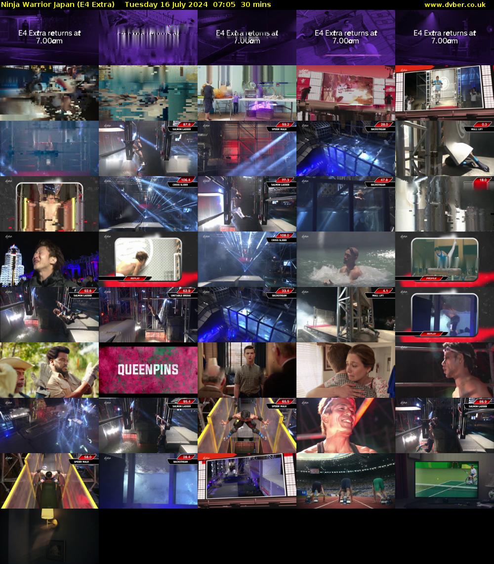 Ninja Warrior Japan (E4 Extra) Tuesday 16 July 2024 07:05 - 07:35