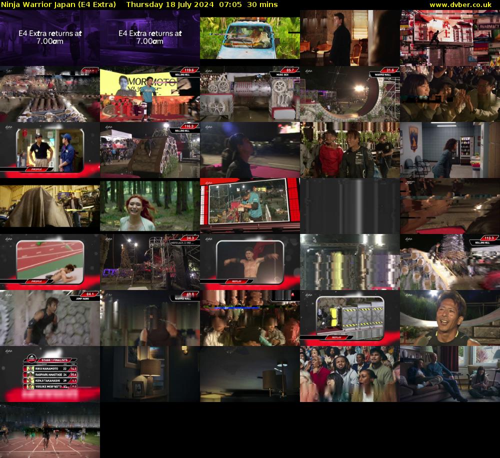 Ninja Warrior Japan (E4 Extra) Thursday 18 July 2024 07:05 - 07:35