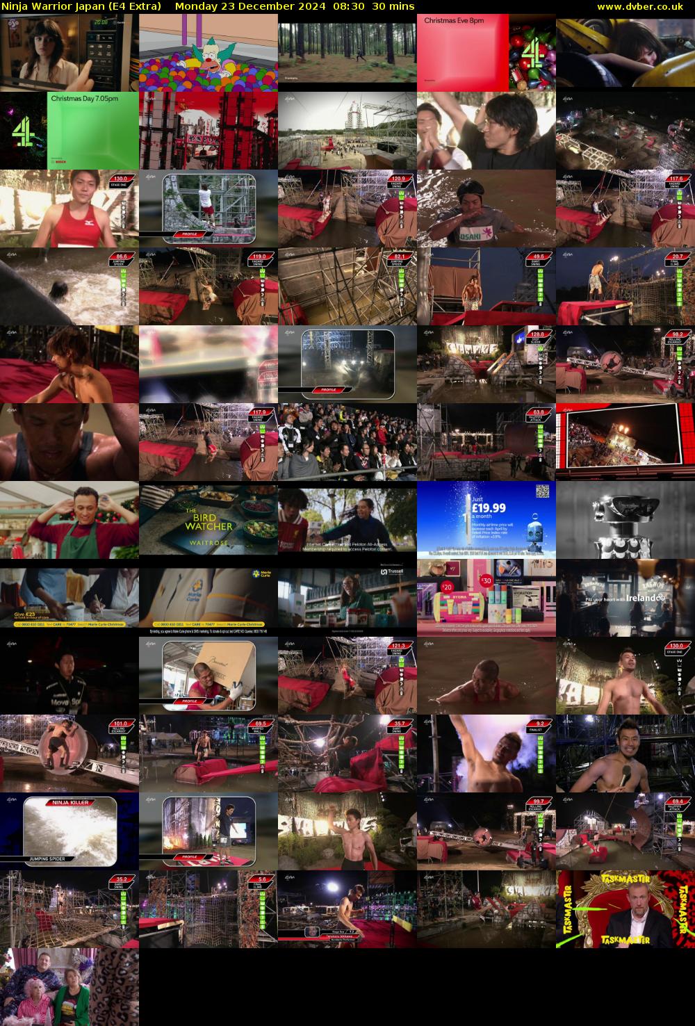Ninja Warrior Japan (E4 Extra) Monday 23 December 2024 08:30 - 09:00