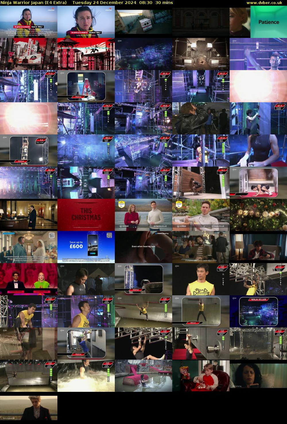 Ninja Warrior Japan (E4 Extra) Tuesday 24 December 2024 08:30 - 09:00