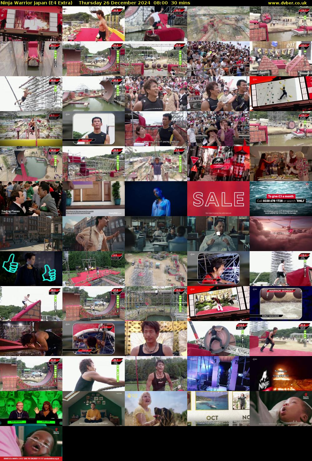 Ninja Warrior Japan (E4 Extra) Thursday 26 December 2024 08:00 - 08:30