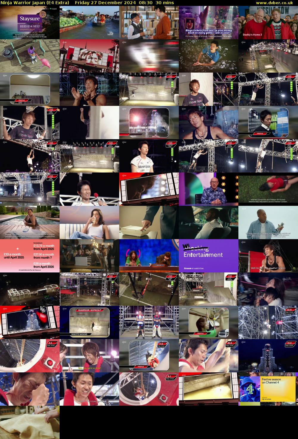 Ninja Warrior Japan (E4 Extra) Friday 27 December 2024 08:30 - 09:00
