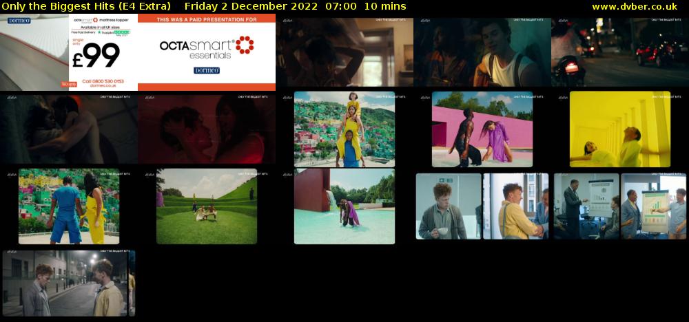 Only the Biggest Hits (E4 Extra) Friday 2 December 2022 07:00 - 07:10