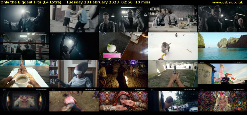 Only the Biggest Hits (E4 Extra) Tuesday 28 February 2023 02:50 - 03:00