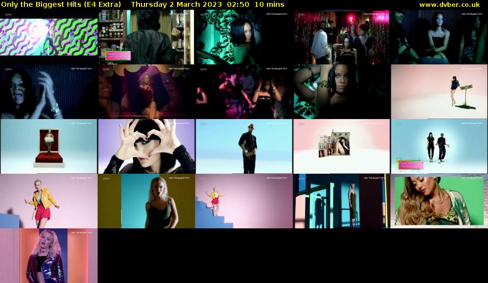 Only the Biggest Hits (E4 Extra) Thursday 2 March 2023 02:50 - 03:00