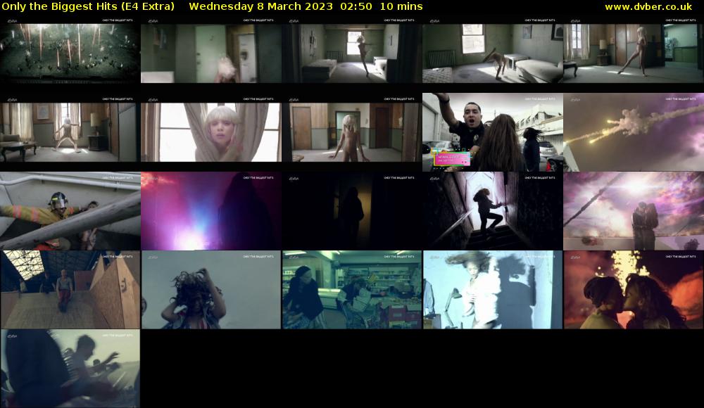 Only the Biggest Hits (E4 Extra) Wednesday 8 March 2023 02:50 - 03:00