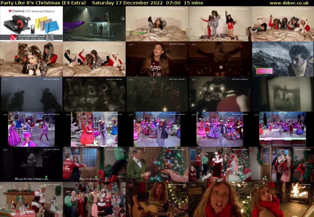 Party Like It's Christmas (E4 Extra) Saturday 17 December 2022 07:00 - 07:15