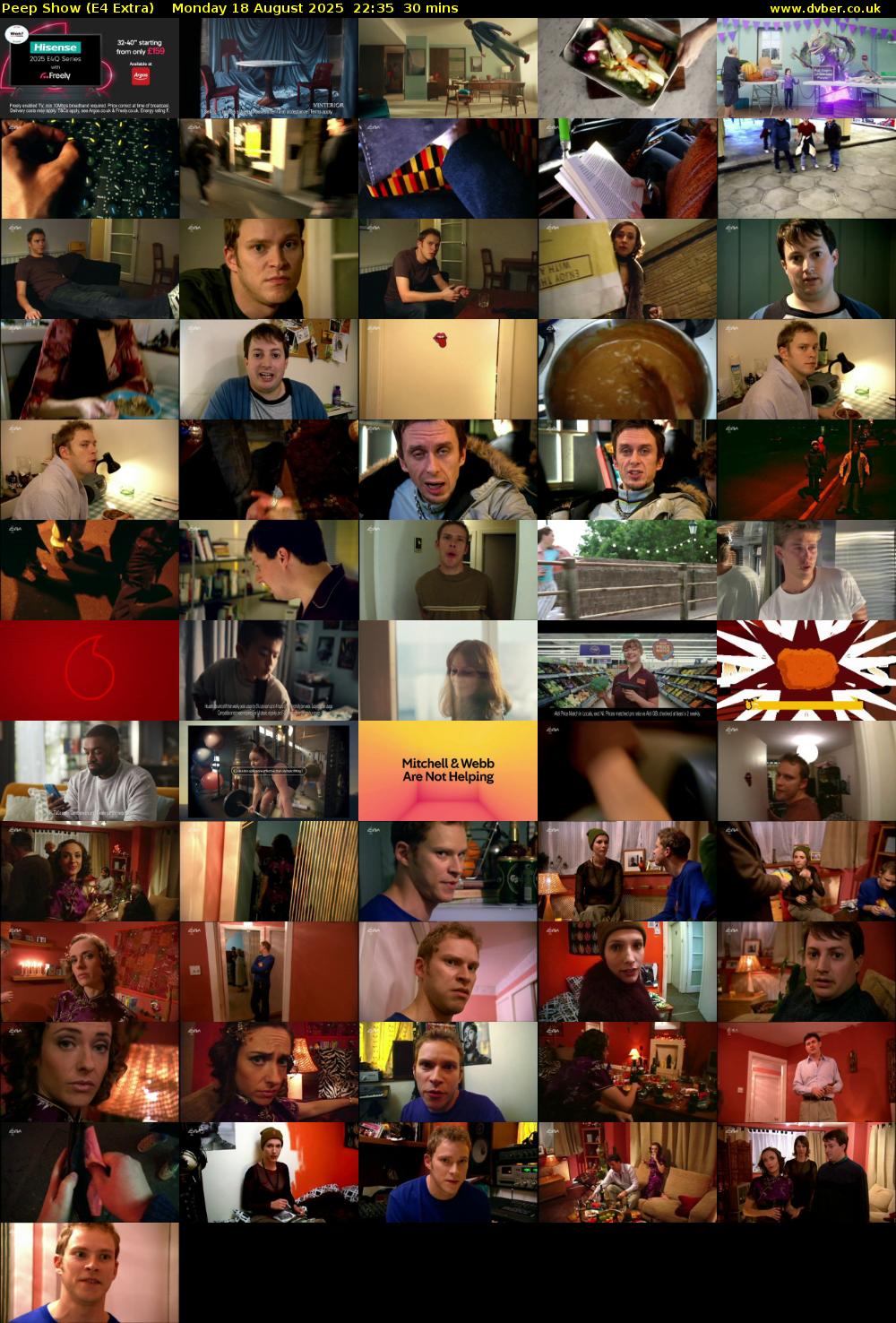 Peep Show (E4 Extra) Monday 18 August 2025 22:35 - 23:05