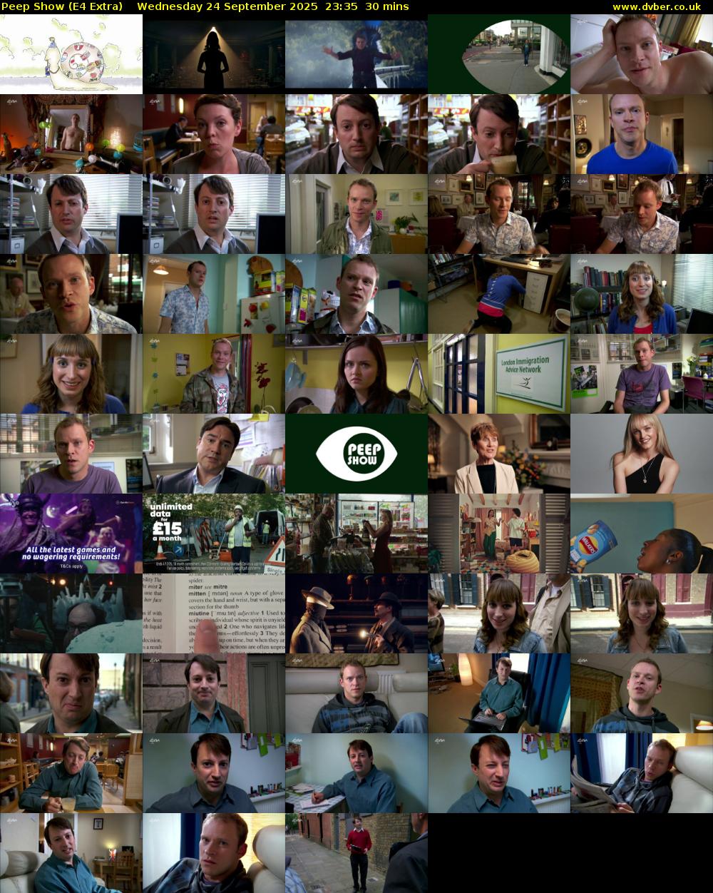 Peep Show (E4 Extra) Wednesday 24 September 2025 23:35 - 00:05