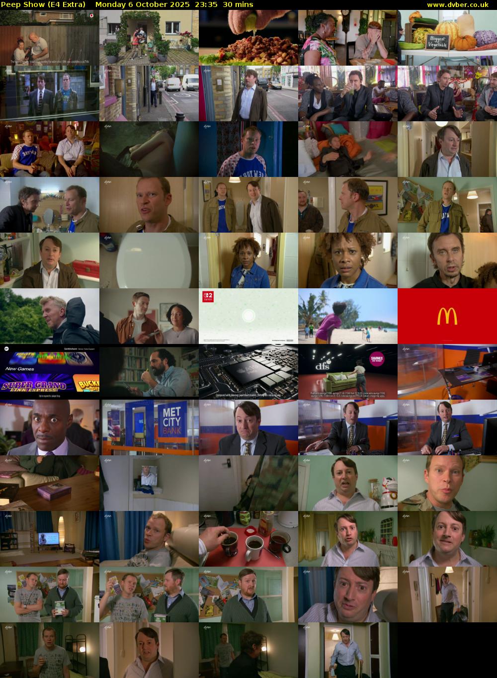 Peep Show (E4 Extra) Monday 6 October 2025 23:35 - 00:05