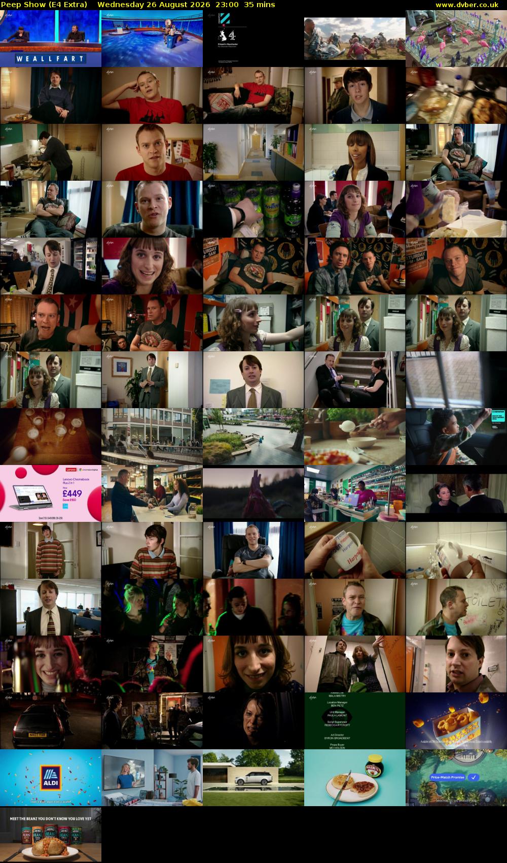 Peep Show (E4 Extra) Wednesday 26 August 2026 23:00 - 23:35