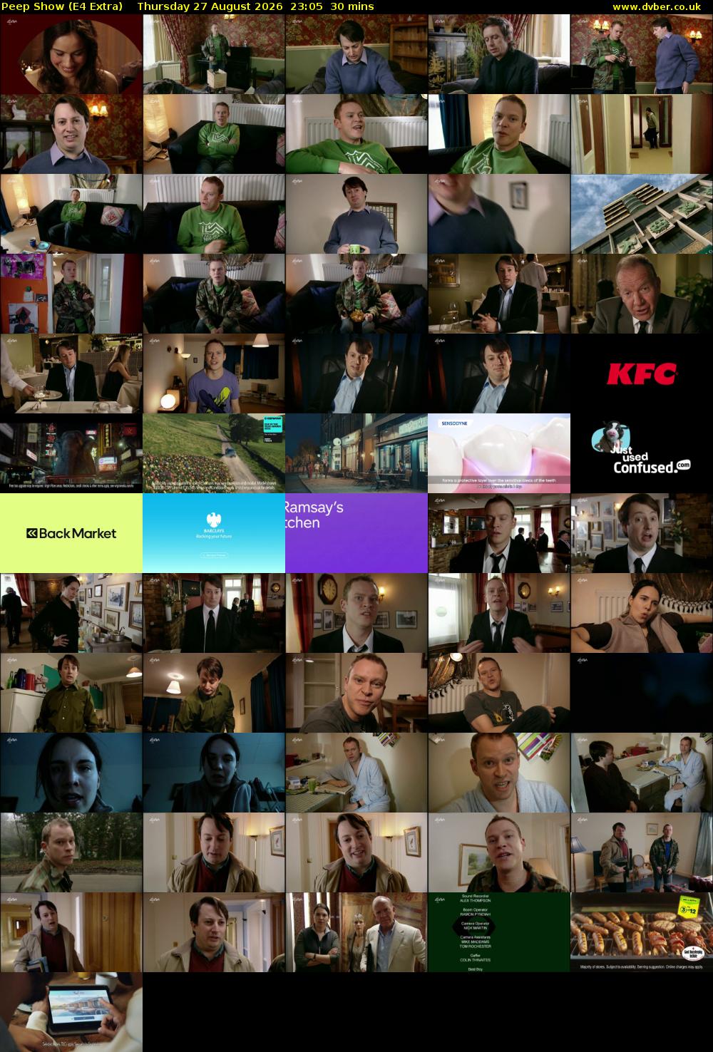 Peep Show (E4 Extra) Thursday 27 August 2026 23:05 - 23:35