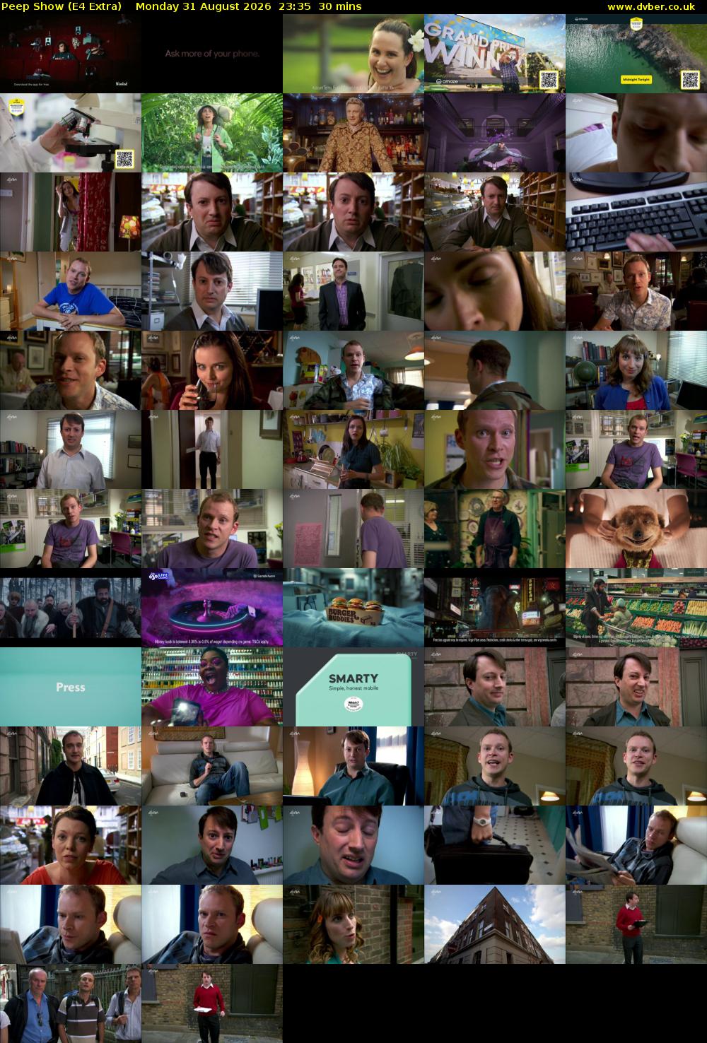 Peep Show (E4 Extra) Monday 31 August 2026 23:35 - 00:05