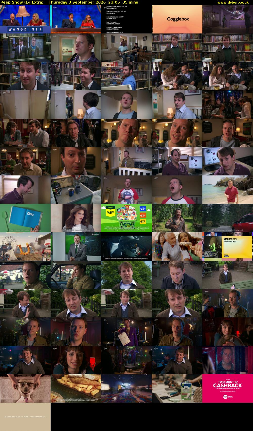 Peep Show (E4 Extra) Thursday 3 September 2026 23:05 - 23:40