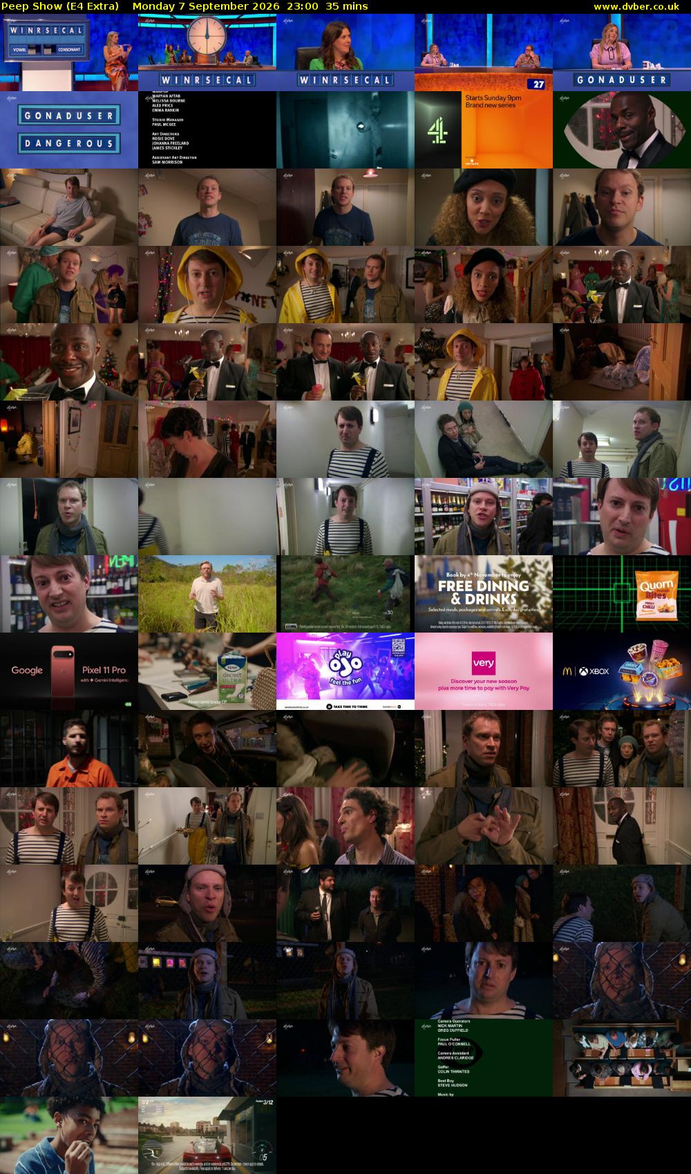 Peep Show (E4 Extra) Monday 7 September 2026 23:00 - 23:35