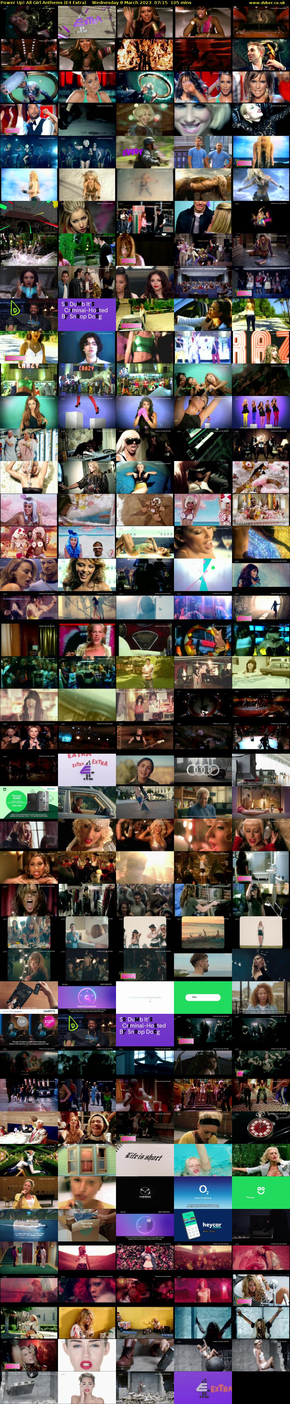 Power Up! All Girl Anthems (E4 Extra) Wednesday 8 March 2023 07:15 - 09:00