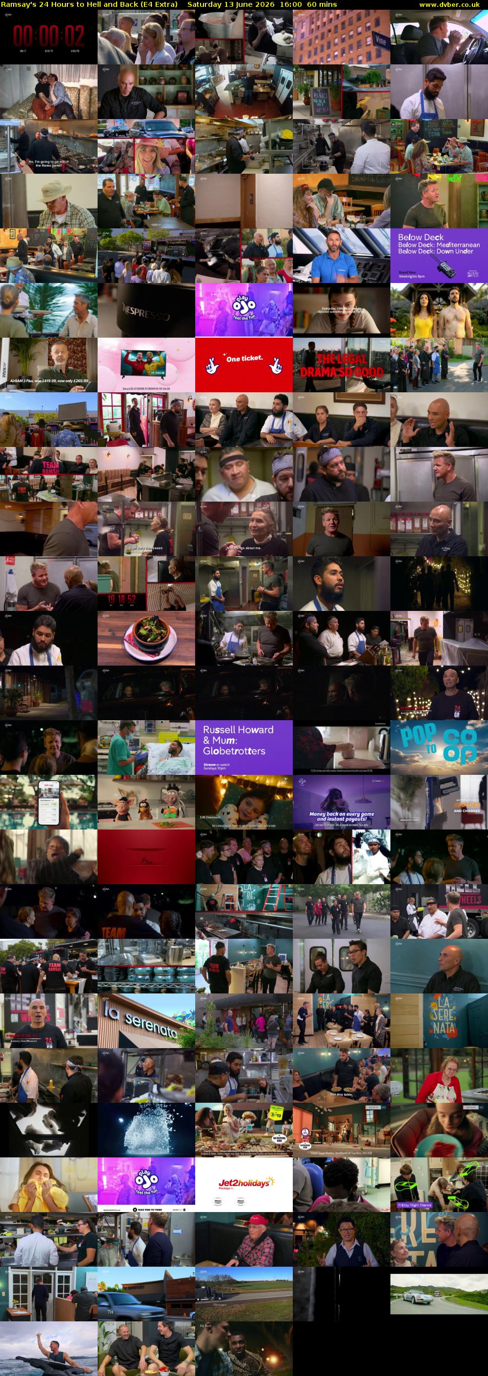 Ramsay's 24 Hours to Hell and Back (E4 Extra) Saturday 13 June 2026 16:00 - 17:00