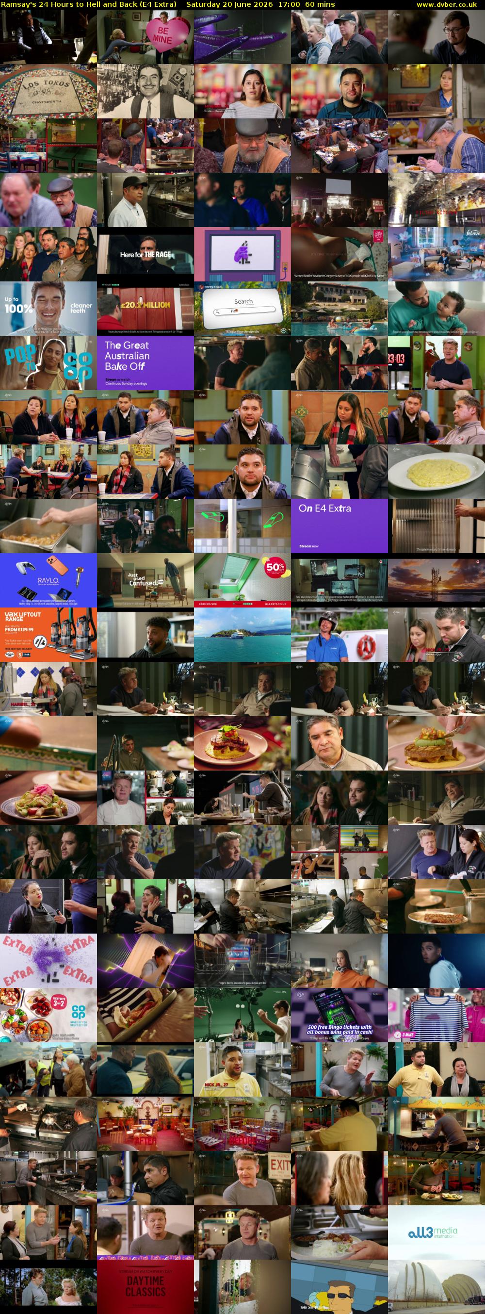 Ramsay's 24 Hours to Hell and Back (E4 Extra) Saturday 20 June 2026 17:00 - 18:00