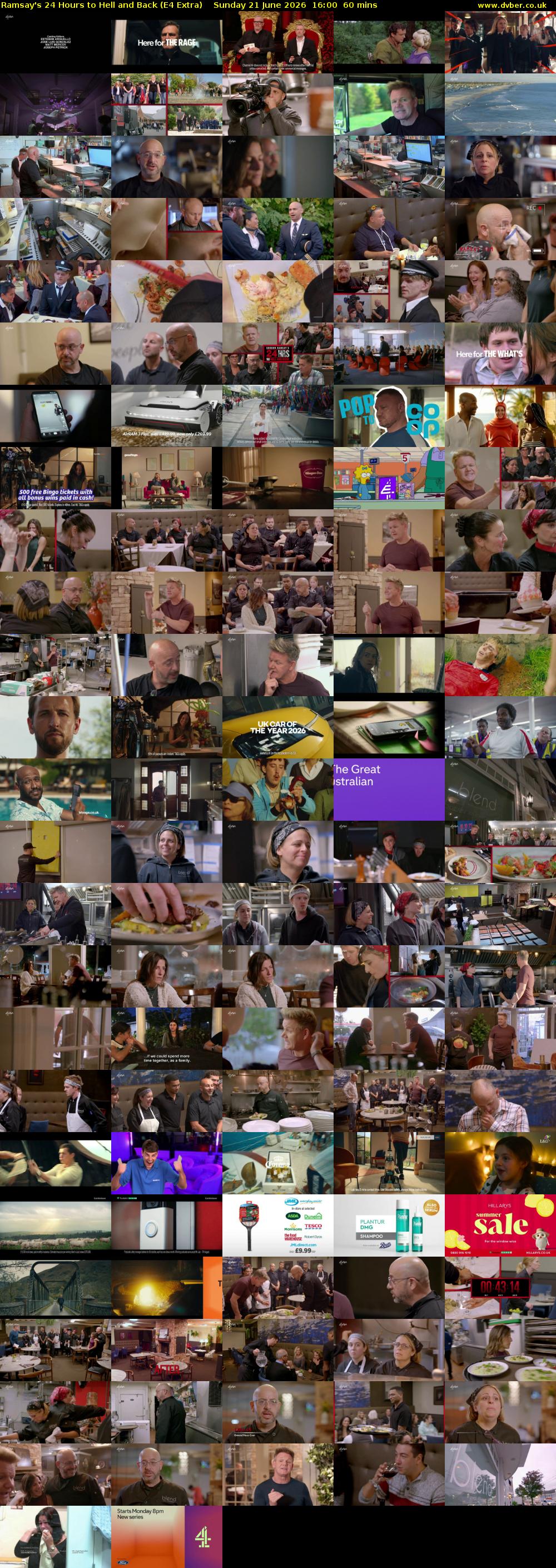 Ramsay's 24 Hours to Hell and Back (E4 Extra) Sunday 21 June 2026 16:00 - 17:00