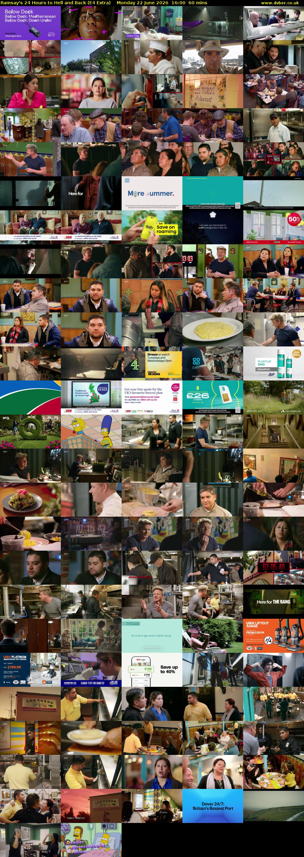 Ramsay's 24 Hours to Hell and Back (E4 Extra) Monday 22 June 2026 16:00 - 17:00