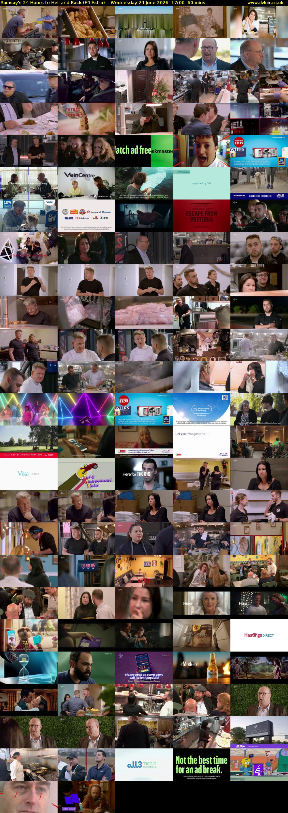 Ramsay's 24 Hours to Hell and Back (E4 Extra) Wednesday 24 June 2026 17:00 - 18:00