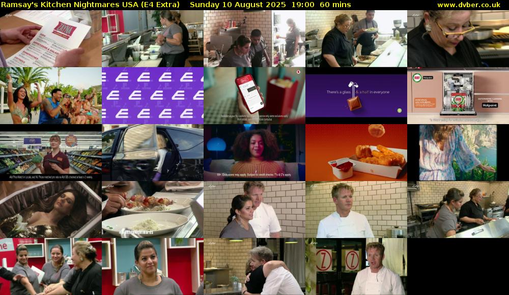 Ramsay's Kitchen Nightmares USA (E4 Extra) Sunday 10 August 2025 19:00 - 20:00