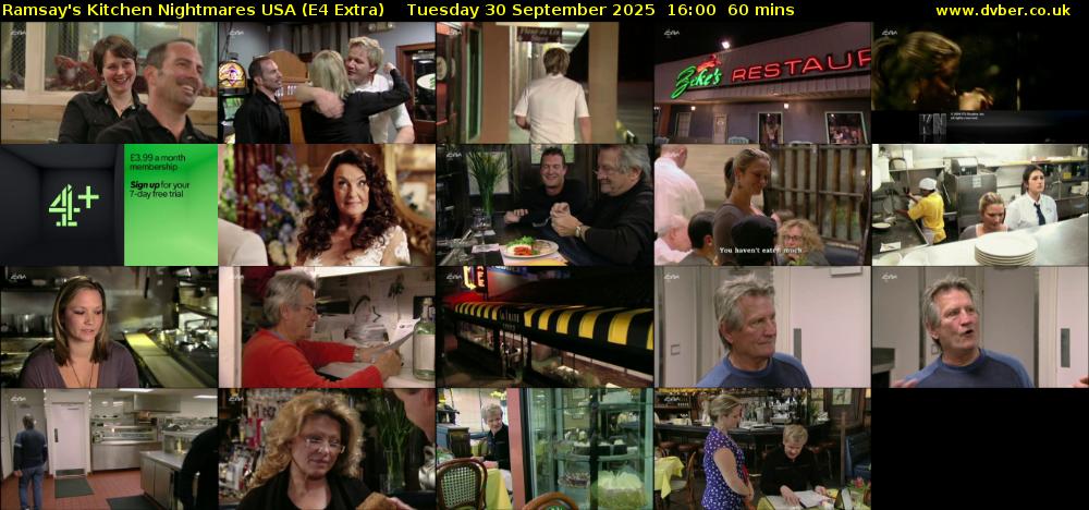 Ramsay's Kitchen Nightmares USA (E4 Extra) Tuesday 30 September 2025 16:00 - 17:00