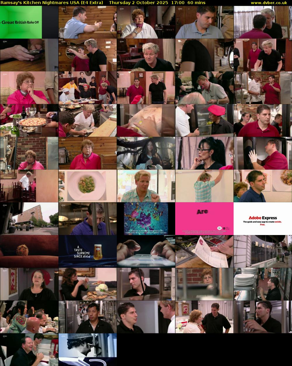 Ramsay's Kitchen Nightmares USA (E4 Extra) Thursday 2 October 2025 17:00 - 18:00