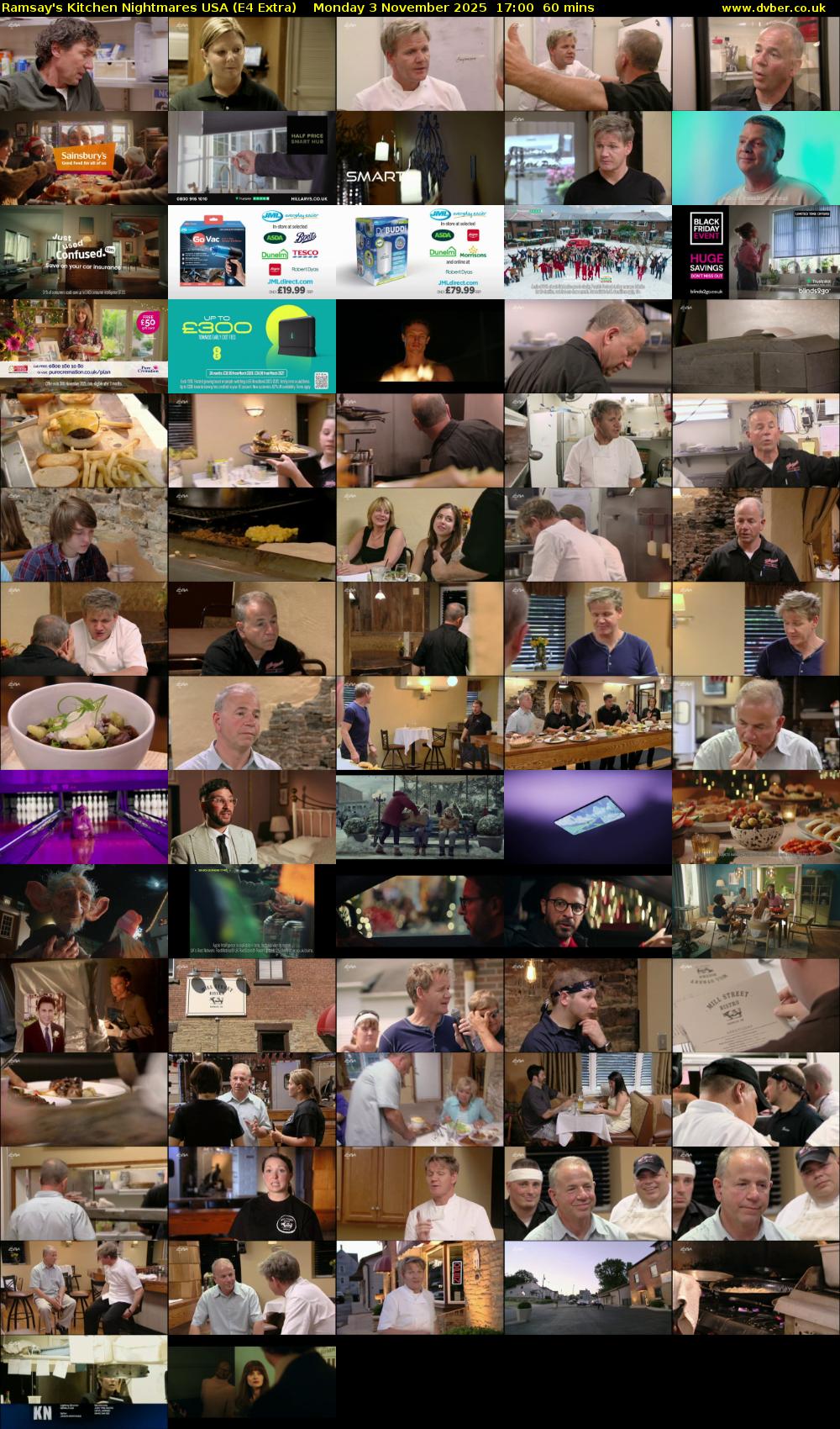 Ramsay's Kitchen Nightmares USA (E4 Extra) Monday 3 November 2025 17:00 - 18:00
